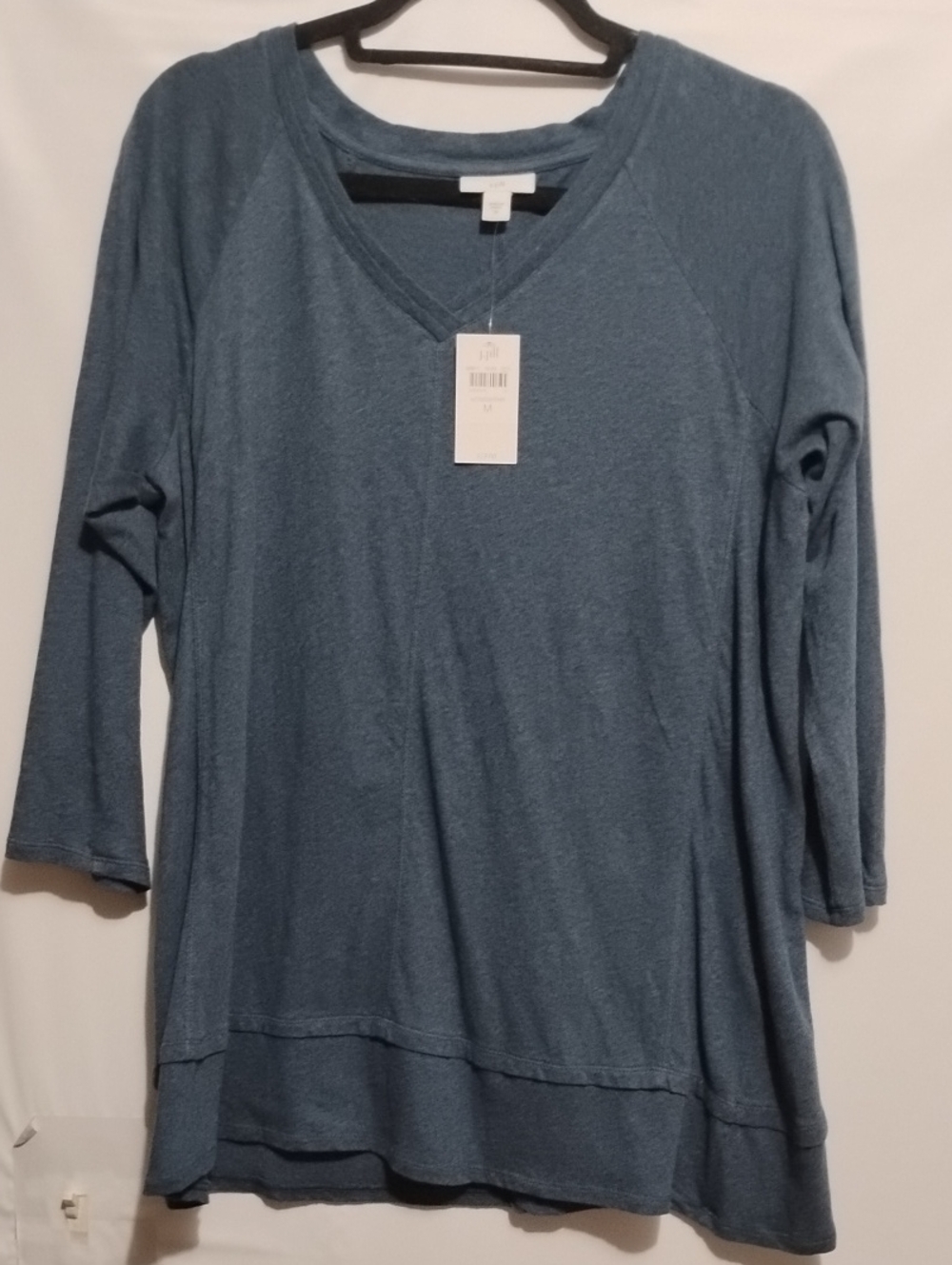 J. Jill Women's M Slate Blue V-Neck Long Sleeve V-Neck Top